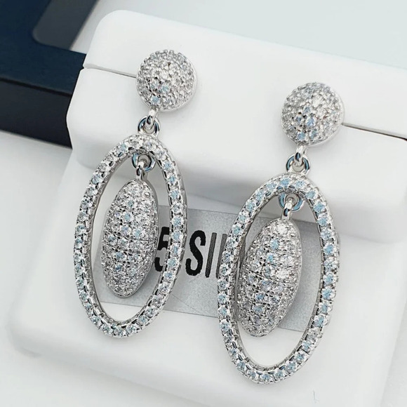 "925 Sterling Silver Cubic Zirconia Earrings, UU1P6A6110 - Picture 2 of 9